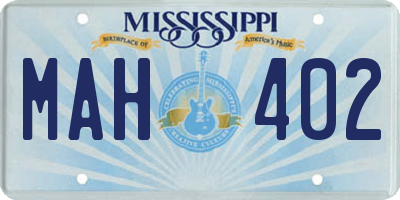 MS license plate MAH402
