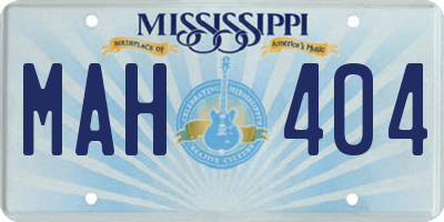 MS license plate MAH404