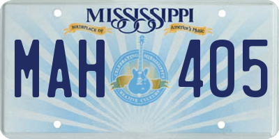 MS license plate MAH405