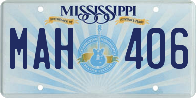 MS license plate MAH406