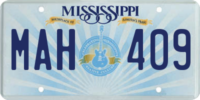 MS license plate MAH409