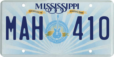 MS license plate MAH410