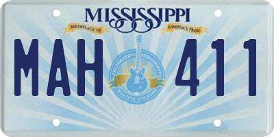 MS license plate MAH411