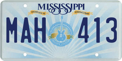 MS license plate MAH413