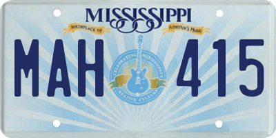 MS license plate MAH415