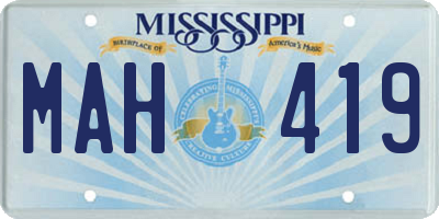 MS license plate MAH419