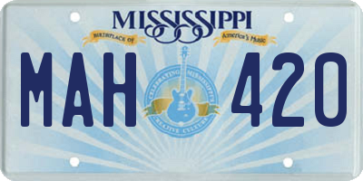 MS license plate MAH420