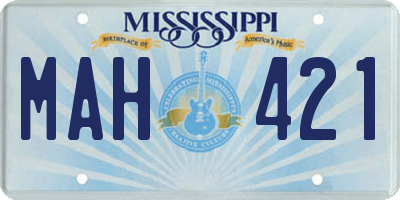 MS license plate MAH421