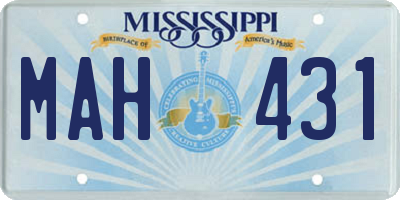 MS license plate MAH431