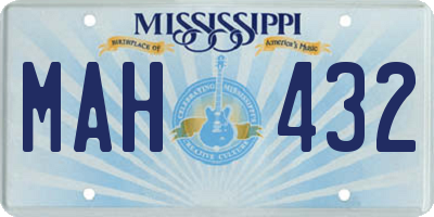 MS license plate MAH432