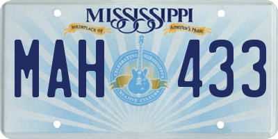 MS license plate MAH433