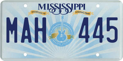 MS license plate MAH445