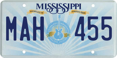 MS license plate MAH455