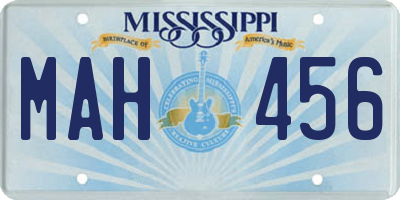 MS license plate MAH456