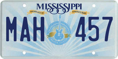 MS license plate MAH457
