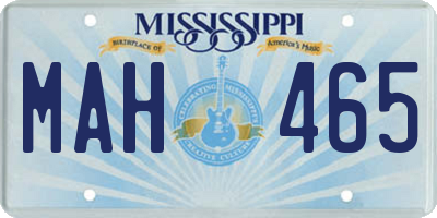 MS license plate MAH465