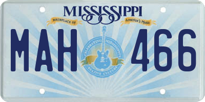 MS license plate MAH466