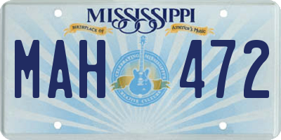 MS license plate MAH472