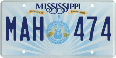 MS license plate MAH474
