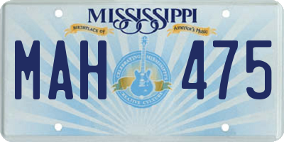 MS license plate MAH475