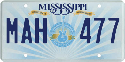 MS license plate MAH477