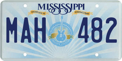 MS license plate MAH482