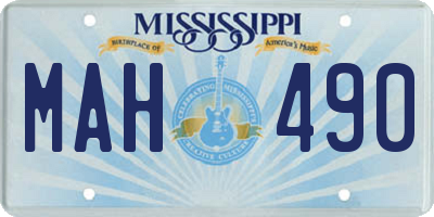 MS license plate MAH490