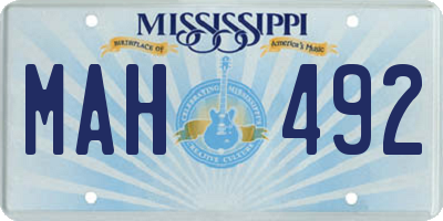 MS license plate MAH492