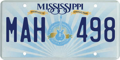 MS license plate MAH498