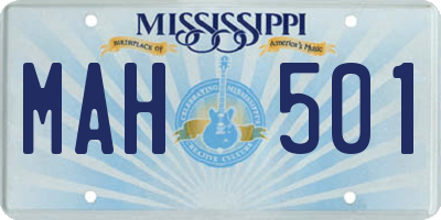 MS license plate MAH501