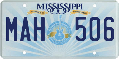 MS license plate MAH506