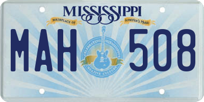 MS license plate MAH508