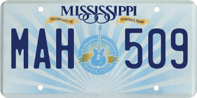MS license plate MAH509