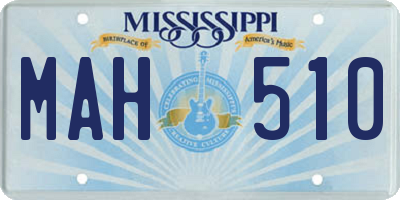 MS license plate MAH510