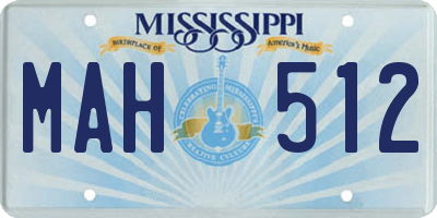 MS license plate MAH512