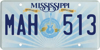 MS license plate MAH513