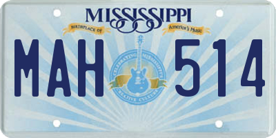 MS license plate MAH514