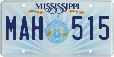 MS license plate MAH515