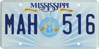 MS license plate MAH516