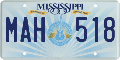 MS license plate MAH518