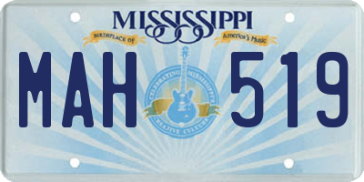 MS license plate MAH519