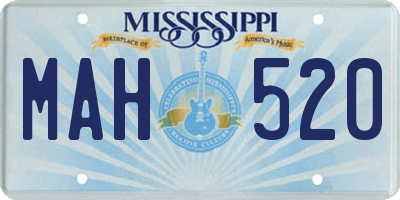 MS license plate MAH520