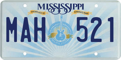 MS license plate MAH521