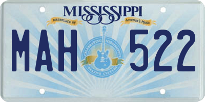 MS license plate MAH522