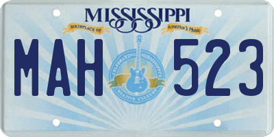 MS license plate MAH523