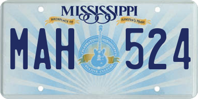 MS license plate MAH524