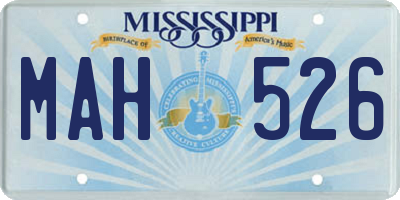 MS license plate MAH526