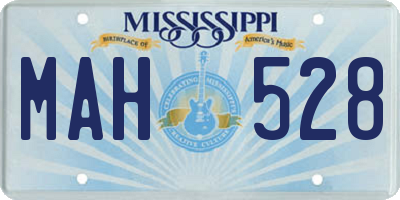 MS license plate MAH528