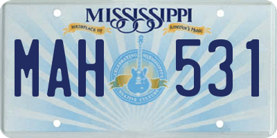 MS license plate MAH531