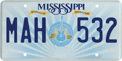 MS license plate MAH532